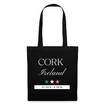 Cork Irland Souvenir – Reise minimalistisch - Stoffbeutel - Schwarz - Vorne