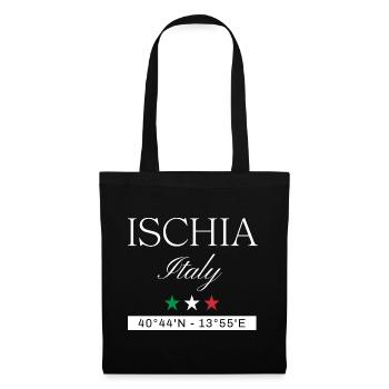 Ischia Italien Souvenir – Reise minimalistisch - Stoffbeutel - Schwarz - Vorne