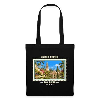 Vereinigte Staaten San Diego Vintage Reisemarke - Stoffbeutel - Schwarz - Vorne