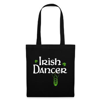 White Irish Dancer Schild - Stoffbeutel - Schwarz - Vorne