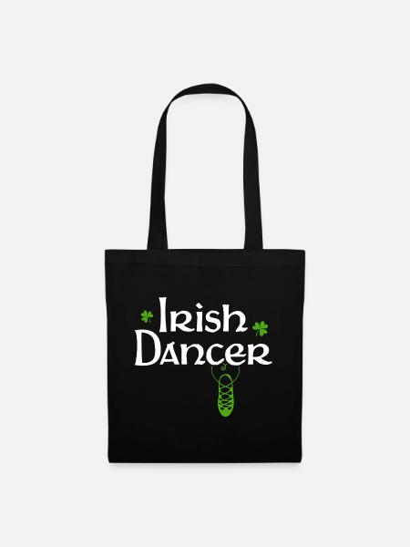 White Irish Dancer Schild - Stoffbeutel - Schwarz