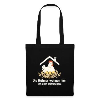 Hühnerhalter Hühnerhaltung Hühner Humor - Stoffbeutel - Schwarz - Vorne