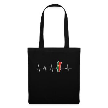 I love Portugal - heartbeat - Tote Bag - black - Front