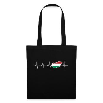 I love Hungary - heartbeat - Tote Bag - black - Front