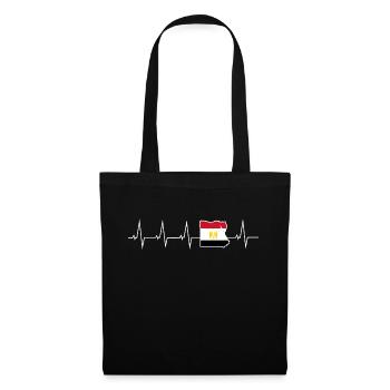Ich liebe Egypt - Ägypten - Herzschlag - Stoffbeutel - Schwarz - Vorne