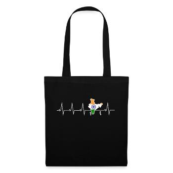 I love India - heartbeat - Tote Bag - black - Front
