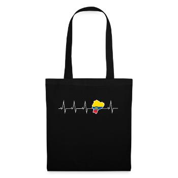 I love Ecuador - heartbeat - Tote Bag - black - Front