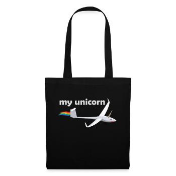 planeurs licorne glisse cadeau licorne - Sac en tissu - noir - Devant