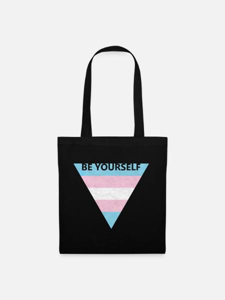 BE YOURSELF - Transsexuell Queer Geschenk Trans - Stoffbeutel - Schwarz