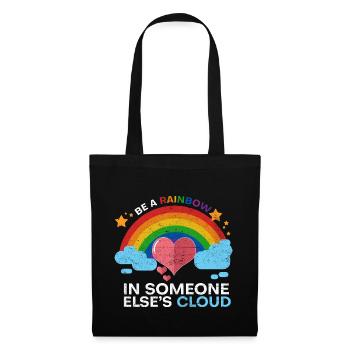 Regenbogen Herz Liebe - Stoffbeutel - Schwarz - Vorne