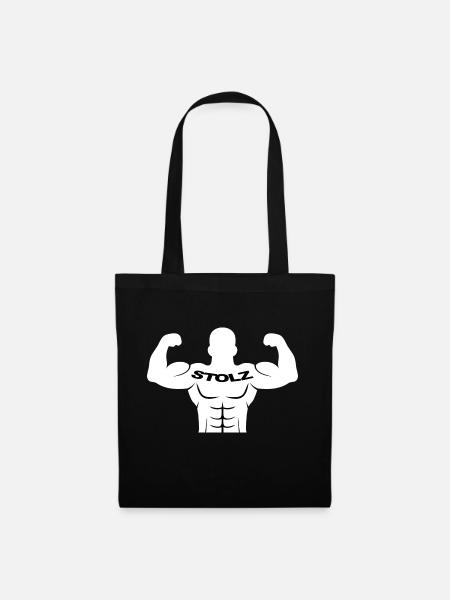 Stolzer Bodybuilder - Stoffbeutel - Schwarz