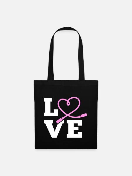 LOVE Jump rope - Stoffbeutel - Schwarz