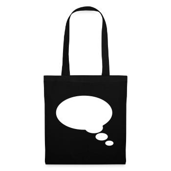 Sprechblase, Textblase, Comic bubble, Dein Text - Stoffbeutel - Schwarz - Vorne