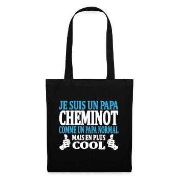 Je suis un papa cheminot - Sac en tissu - noir - Devant