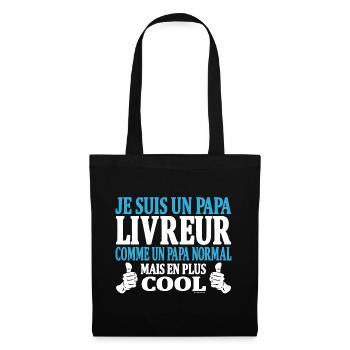 Je suis un papa livreur - Sac en tissu - noir - Devant