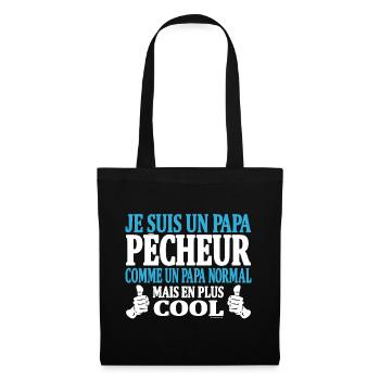 Je suis un papa pêcheur - Sac en tissu - noir - Devant