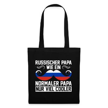 Russischer PApa Russe Russen Vater Vatertag Russla - Stoffbeutel - Schwarz - Vorne