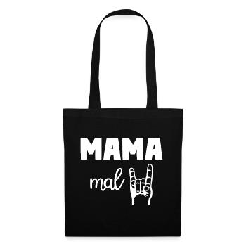 Mama mal Zwei 2 Kinder Mutter - Stoffbeutel - Schwarz - Vorne