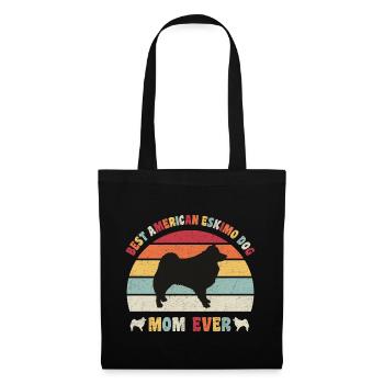 Best American Eskimo Dog mom ever dog lovers retro - Stoffbeutel - Schwarz - Vorne