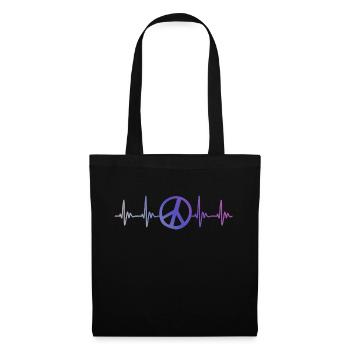 Peace Pulse Heartbeat Freedom ECG Coloré - Sac en tissu - noir - Devant