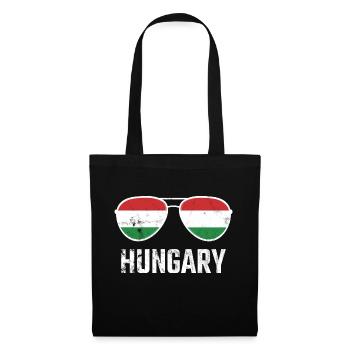 Ungarn Hungary Flagge Sonnenbrille Ungarisch - Stoffbeutel - Schwarz - Vorne