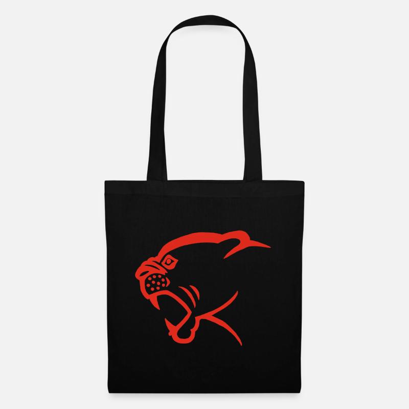 Red Panther Head - Tote Bag - black