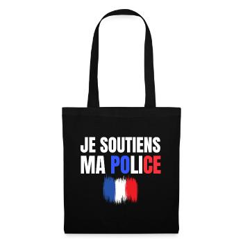 police, policier, gendarme - Sac en tissu - noir - Devant