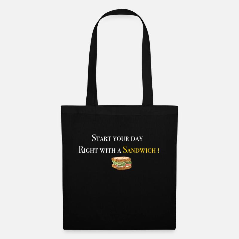 Start with Sandwich 2 - Stoffbeutel - Schwarz