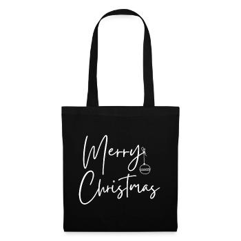 Merry Christmas - Stoffbeutel - Schwarz - Vorne