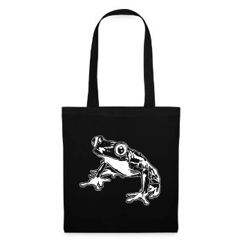 Laubfrosch Grafik Aquatische Amphibienfrosch Liebhaber - Stoffbeutel - Schwarz - Vorne