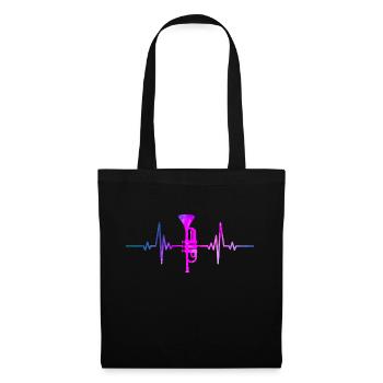 Trompete Space Heartbeat für Musiker - Stoffbeutel - Schwarz - Vorne
