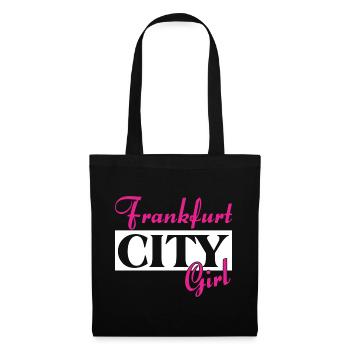 City Girl Frankfurt Städtenamen Outfit - Stoffbeutel - Schwarz - Vorne