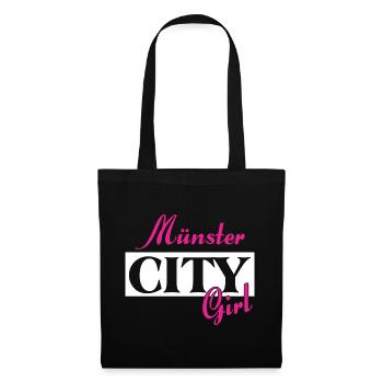 Münster City Girl Städtenamen Outfit - Stoffbeutel - Schwarz - Vorne