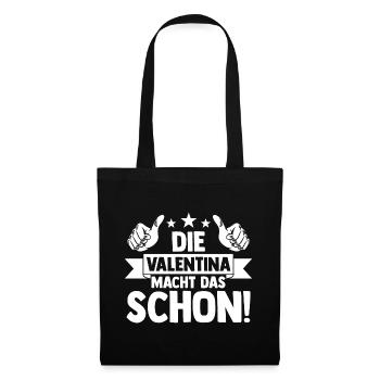 Valentina - Stoffbeutel - Schwarz - Vorne