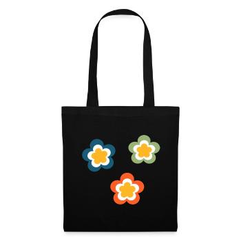 70s Flower Pattern Retro Hippie Festival - Tote Bag - black - Front