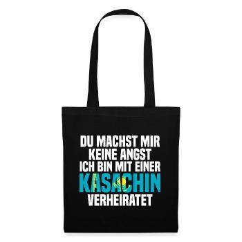 Du machst mir Keine Angst ich bin mit einer Kasach - Stoffbeutel - Schwarz - Vorne