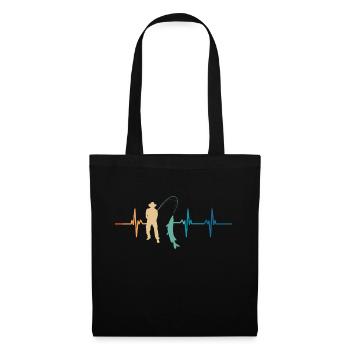 Fisherman's Heartbeat - Tote Bag - black - Front