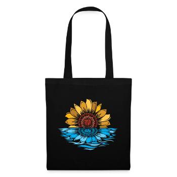 Sonnenblume Meer Sonnenuntergang Blumen Wasser - Stoffbeutel - Schwarz - Vorne