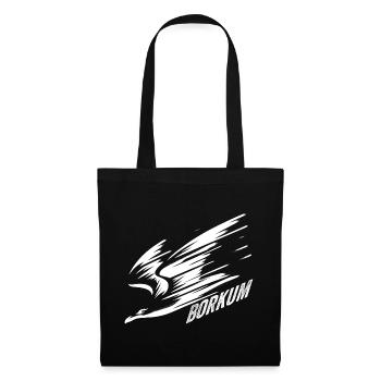 Borkum Sturzflug Tiefflieger Möwe Urlaub T-Shirt - Stoffbeutel - Schwarz - Vorne