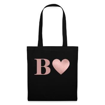 Letter b heart rose gold - Tote Bag - black - Front