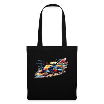 Hélicoptère - Color Splash - Sac en tissu - noir - Devant