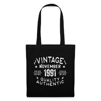 Novembre 1991 Cadeau d'anniversaire en novembre 1991 - Sac en tissu - noir - Devant