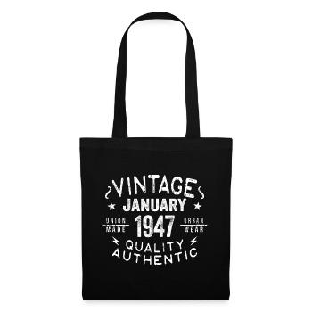 Birthday Gift 1947 - Born in January 1947 - Tote Bag - black - Front