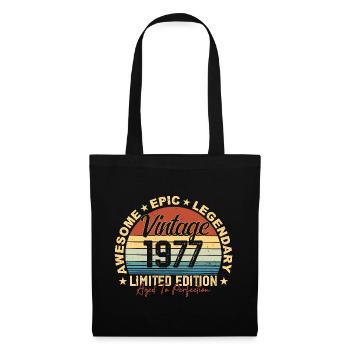 Retro 1977 Vintage Birthday 1977 Gift 1977 - Tote Bag - black - Front