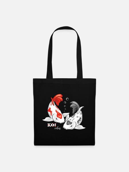 Zwei Koi-Fische. Koi-Vibes - Stoffbeutel - Schwarz