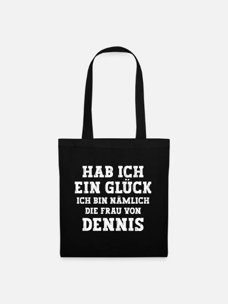 Ich bin die Frau von Dennis Hochzeit - Stoffbeutel - Schwarz
