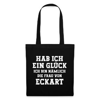 Ich bin die Frau von Eckart Hochzeit - Stoffbeutel - Schwarz - Vorne