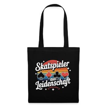 Joueurs passionnés de skat Cartes de skat rétro - Sac en tissu - noir - Devant