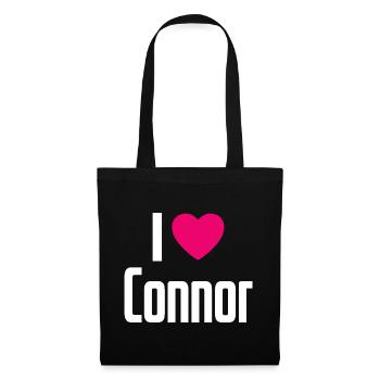 I Love Connor Pink Heart I Love Connor - Tote Bag - black - Front