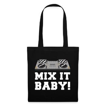 Motif Mix It Baby DJ sur les vêtements - Sac en tissu - noir - Devant